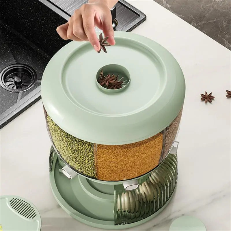 6-Slot Rotatory Grains & Egg Storage Bucket