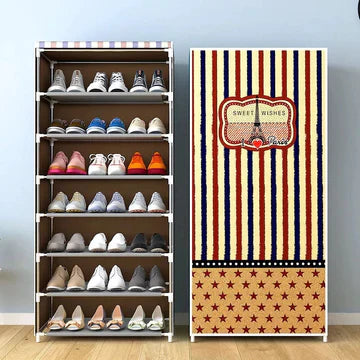 7 Layers Zipper Cover Shoes Rack