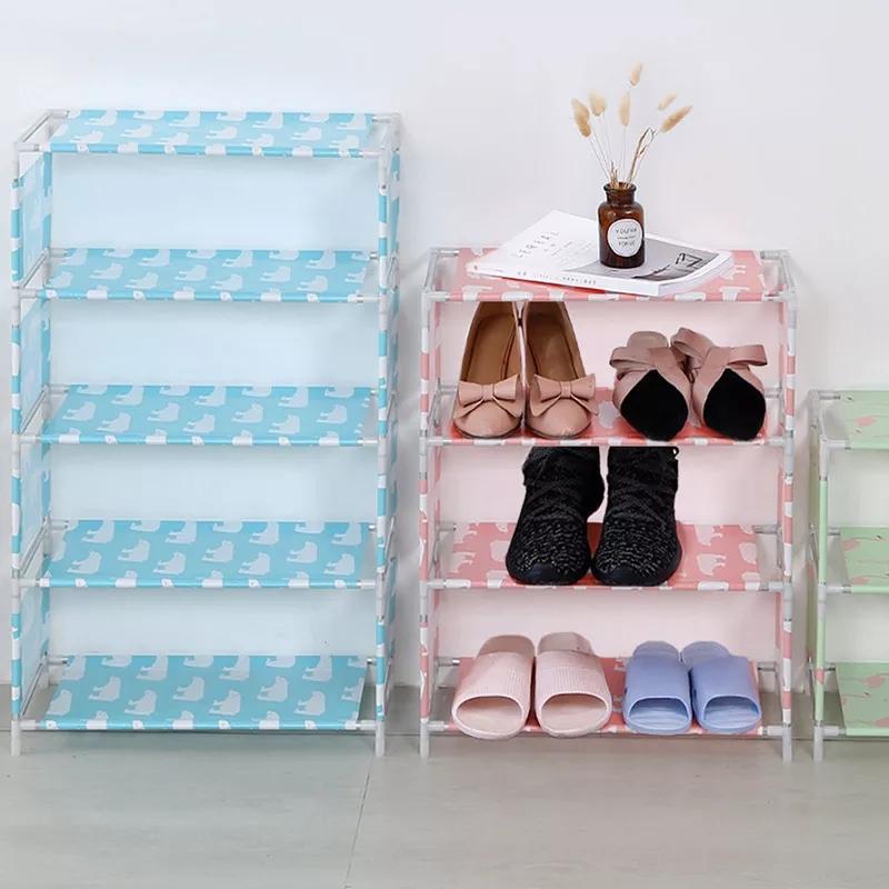 Animal print shoe rack