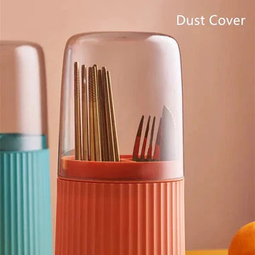 3 Grid Utensils Holder with Transparent Lid