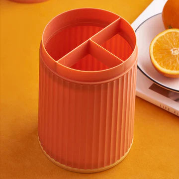 3 Grid Utensils Holder with Transparent Lid