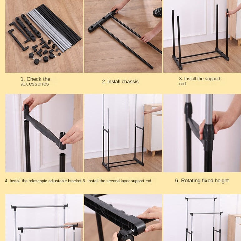 Double Pole clothes Rack