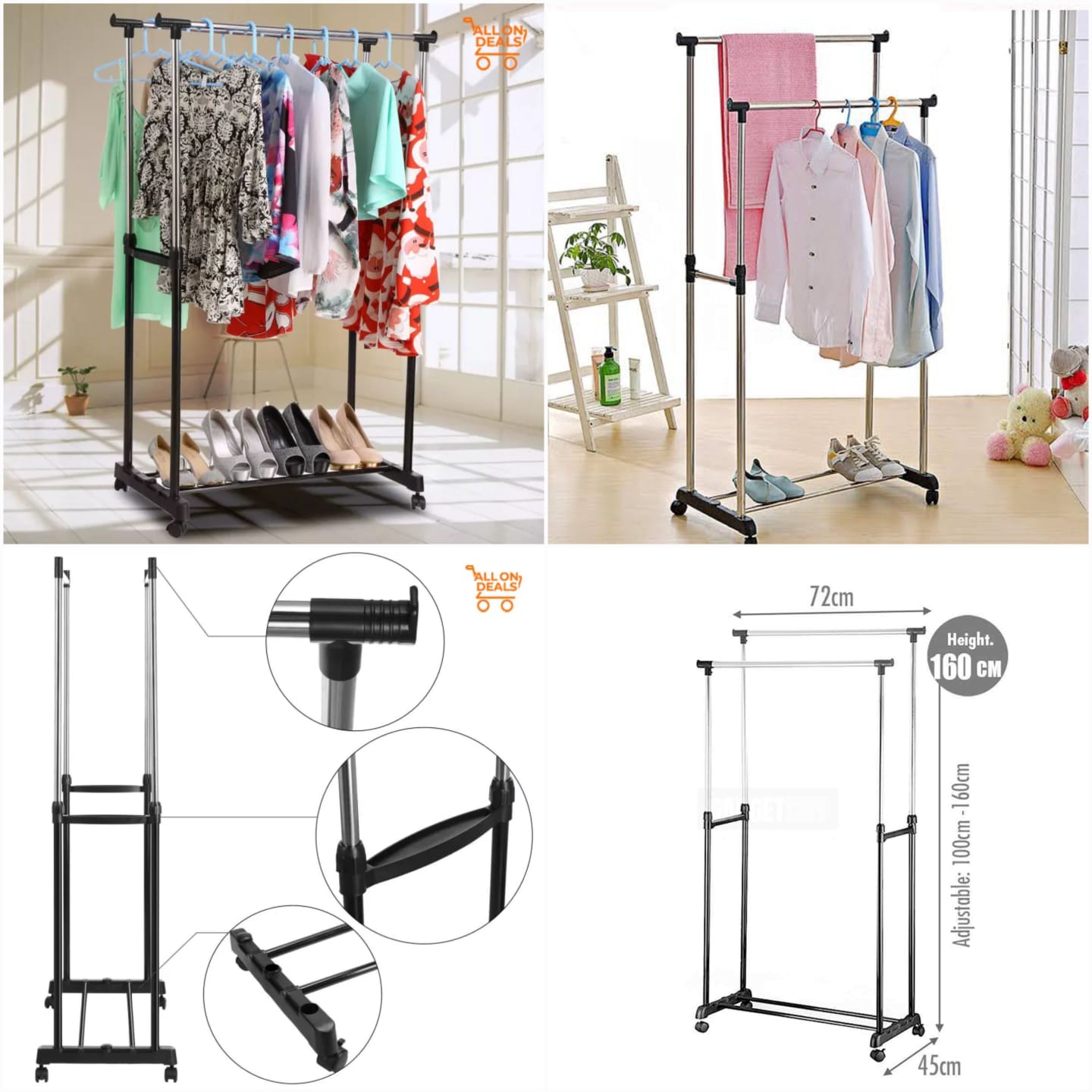 Double Pole clothes Rack