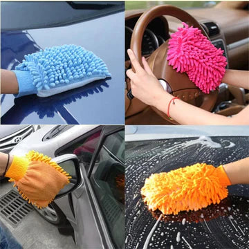 Microfibre cleaning gloves