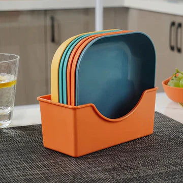 Serving Snack Plate Set with plastic holder