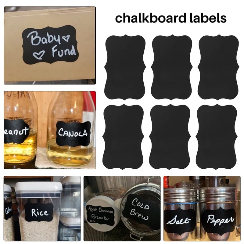 Wavy Shape Chalkboard Sticker With Pen