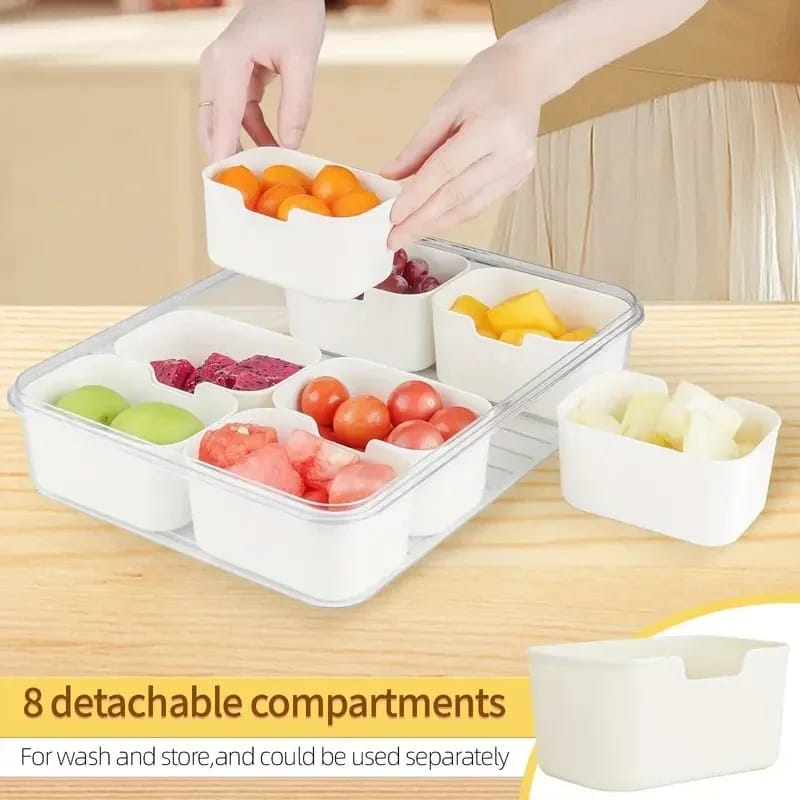 Compartment Snack Box With Lid & Handle